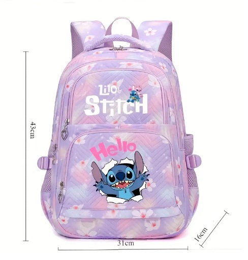 Školská taška LILO A STITCH fialová 43cm