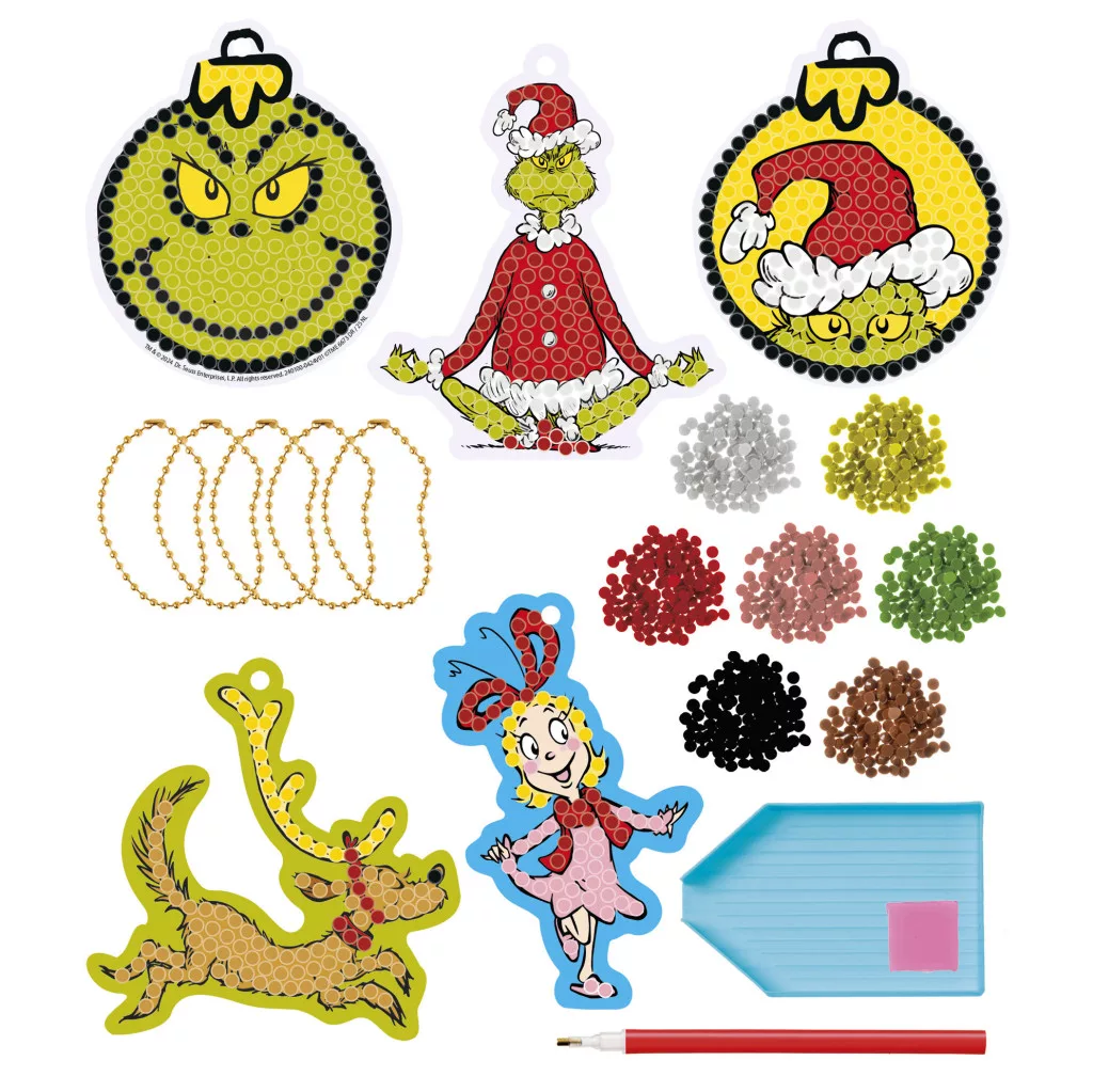 Maľovanie diamantmi GRINCH ozdoby