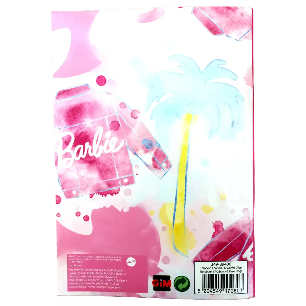 Linajkový zošit B5 BARBIE slečny