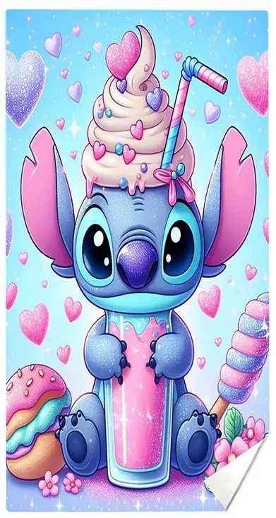 Osuška 75x150 LILO A STITCH zmrzlina (rýchloschnúca)