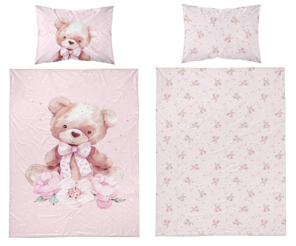 Obliečky do postieľky 100x135 MACKO pink