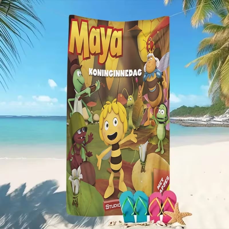 Osuška 75x150 VČIELKA MAJA priatelia - rýchloschnúca