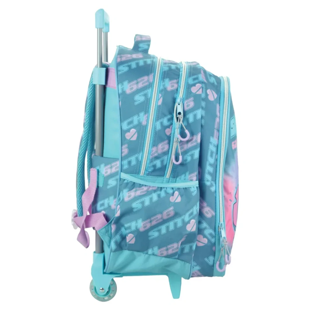 Školská taška na ťahanie LILO A STITCH modrá 46cm