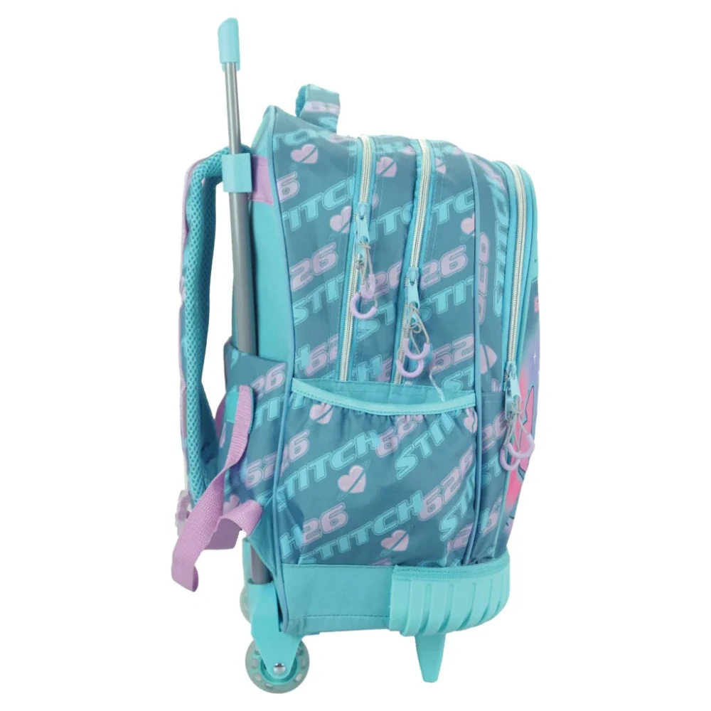 Školská taška na ťahanie LILO A STITCH modrá 01 46cm
