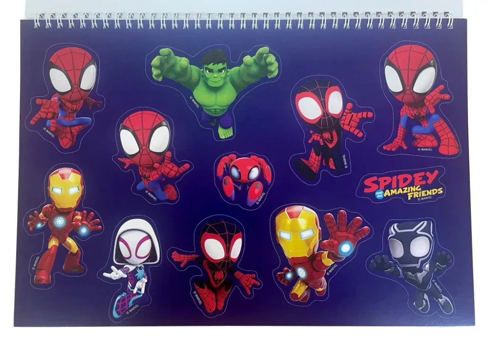 Špirálový skicár + nálepky SPIDERMAN Spidey
