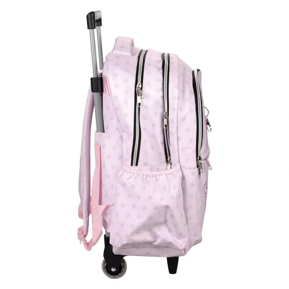 Školská taška na ťahanie LOVCI DÉMONOV pink 46cm