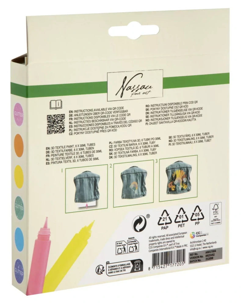 Farby na textil s trblietkami