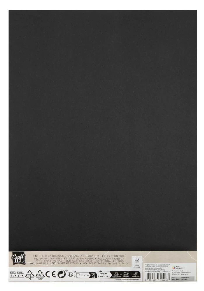 Čierny tvrdý papier A4 10ks