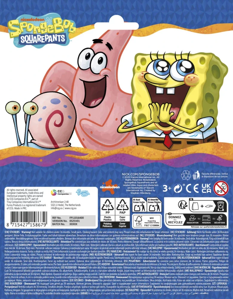 Nálepky SPONGEBOB