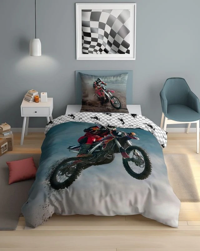 Obliečky 140x200 MOTOCROS skok - svietiace