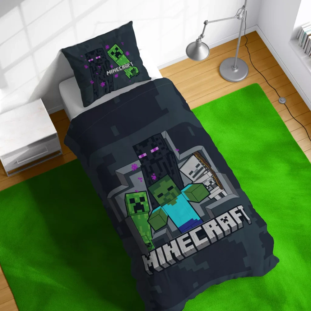 Obliečky 140x200 MINECRAFT tma