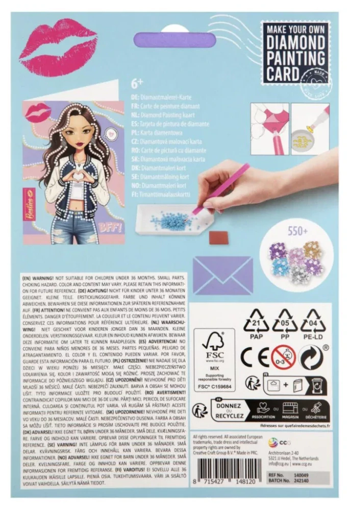 Pohľadnica s diamantmi BESTIES GIRLS