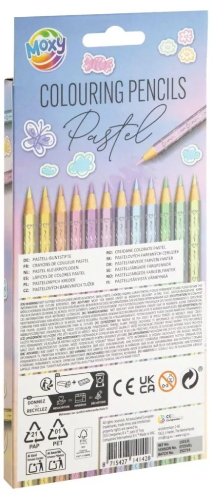 Pastelky 12ks MOXY pastel