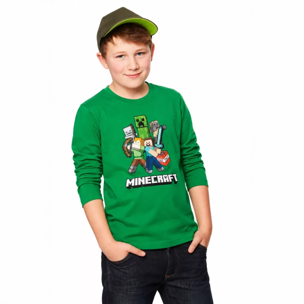 Tričko s dlhým rukávom MINECRAFT green - 12r.