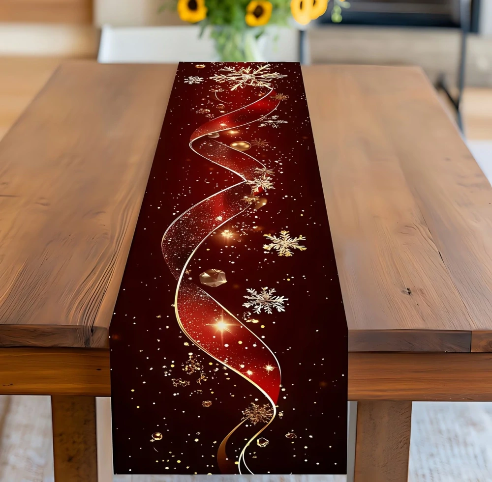 Vianočný behúň na stôl VIANOCE stuha (183x33cm)