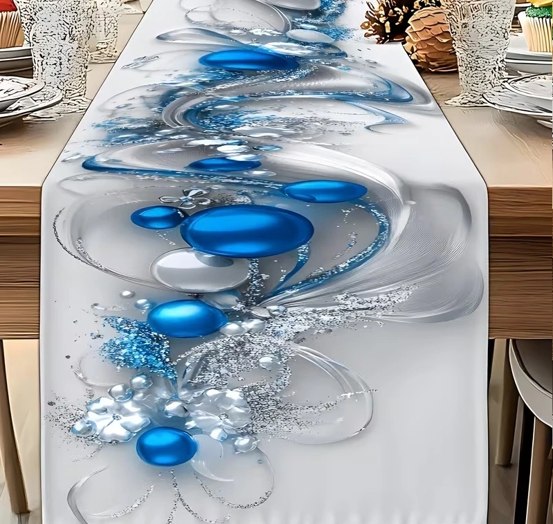 Vianočný behúň na stôl VIANOCE blue (180x30cm)
