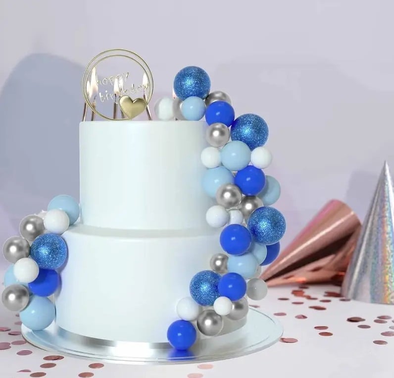 Tortový zápich GULIČKY modré (50ks)