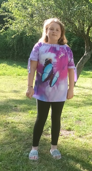 Dievčenská tunika / šaty MOTÝĽ - 7-13r.
