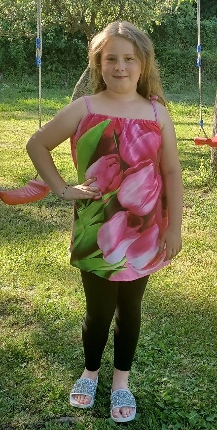 Dievčenská tunika / šaty TULIPÁNY - 7-13r.