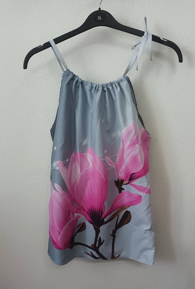 Dievčenská tunika / šaty MAGNÓLIA na šedom - 7-13r.