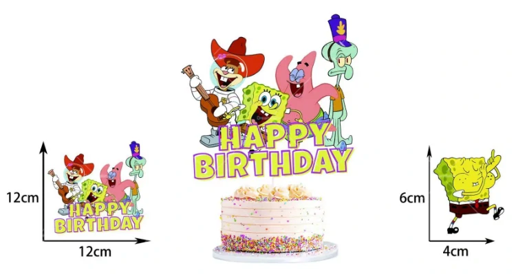 Tortový zápich SPONGEBOB (17ks)