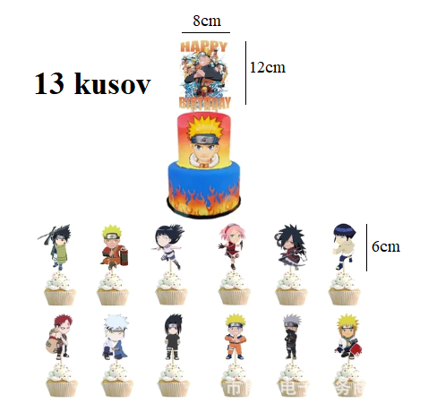 Tortový zápich NARUTO (13ks)