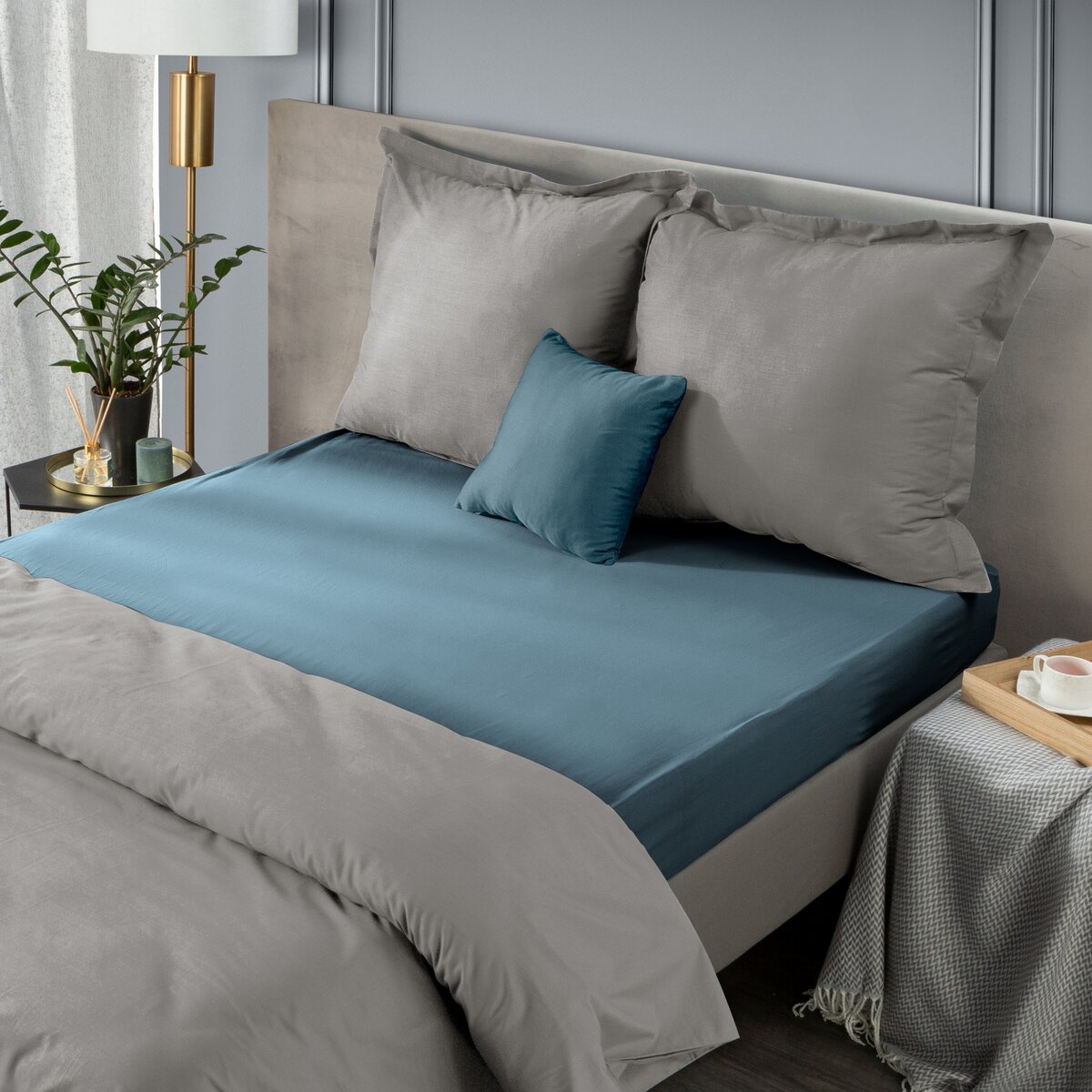 Jersey plachta 90x200+25cm Modrá