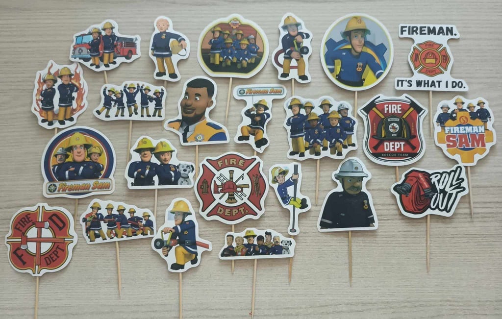 Tortový zápich POŽIARNIK SAM (15ks)