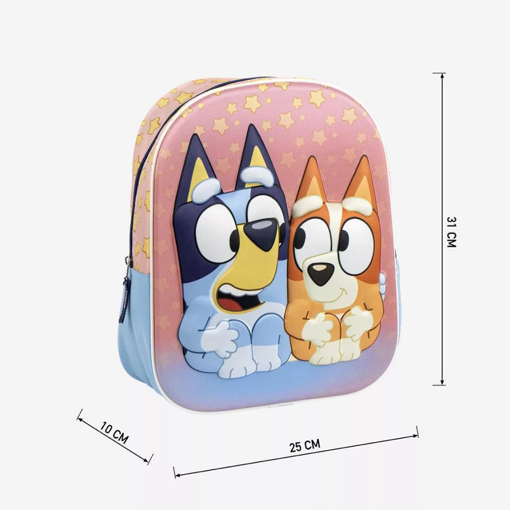 Ruksak 3D BLUEY hviezdičky 31cm