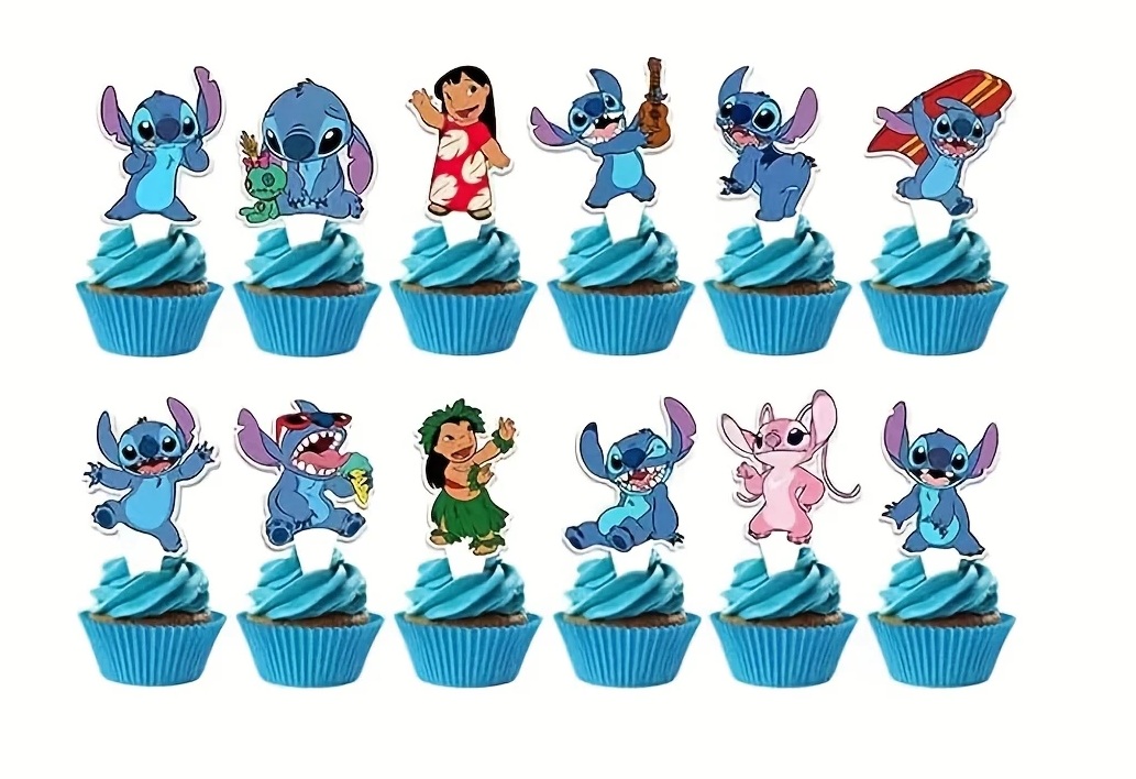 Tortový zápich LILO a STITCH dúha (25ks)