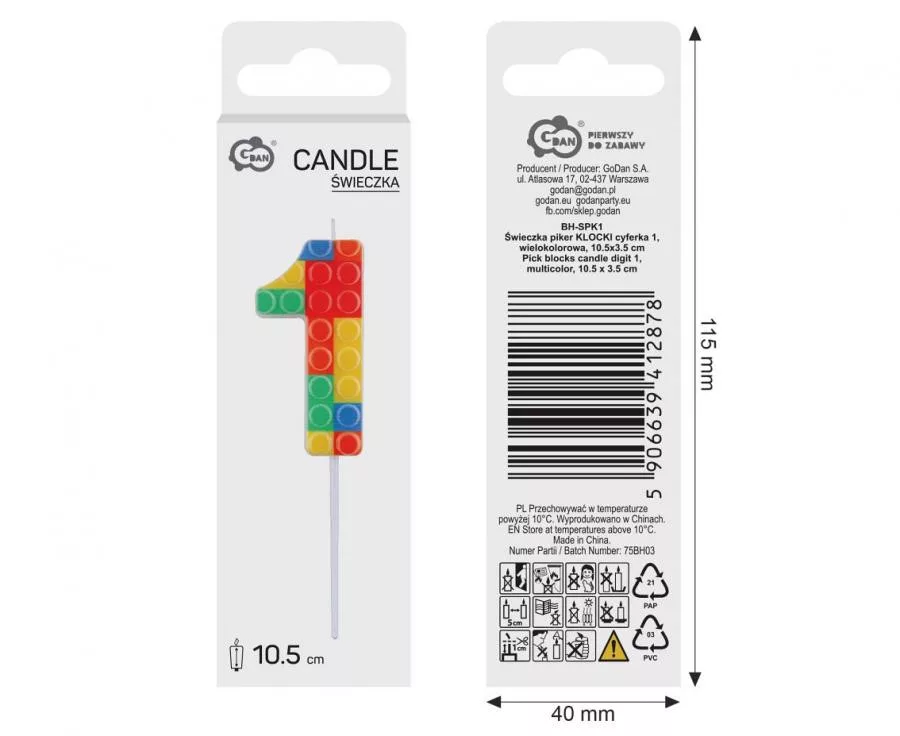 Sviečka č.1 lego color