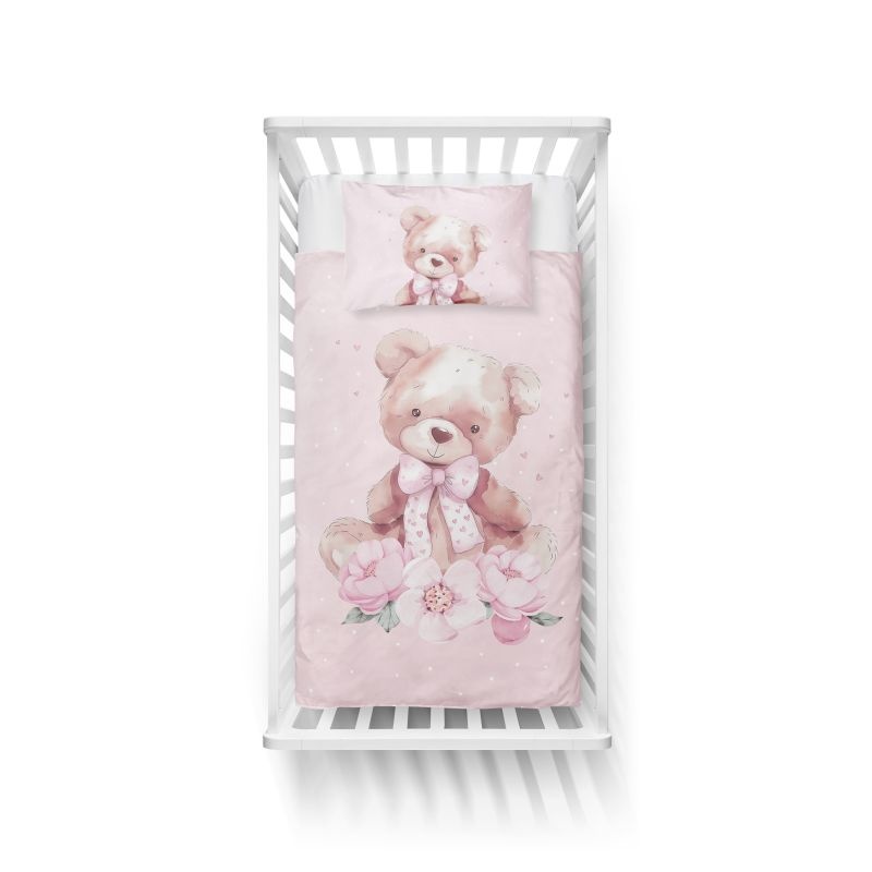 Obliečky do postieľky 100x135 MACKO pink