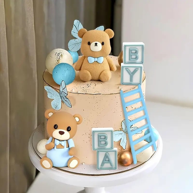 Tortový zápich BABY MACKO modrý (19ks)