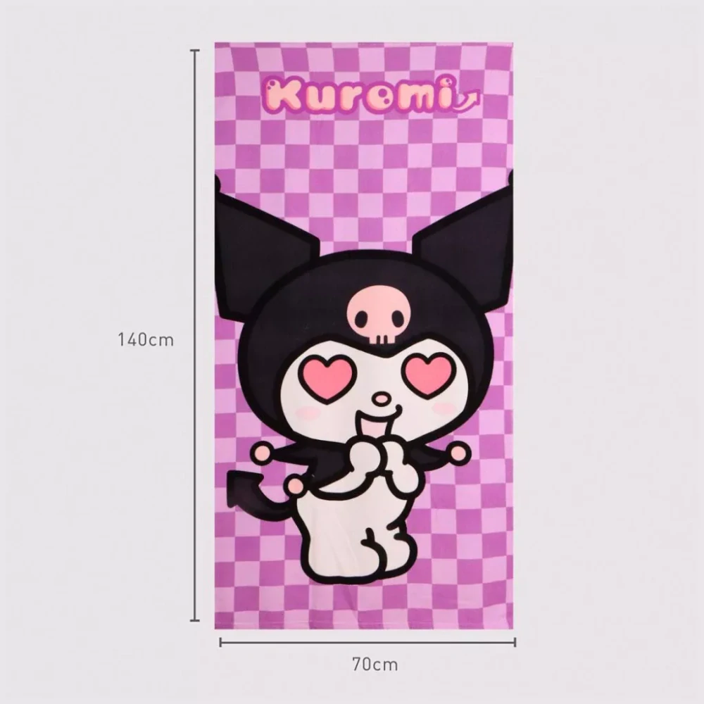 Osuška 70x140 KUROMI kocky (rýchloschnúca)