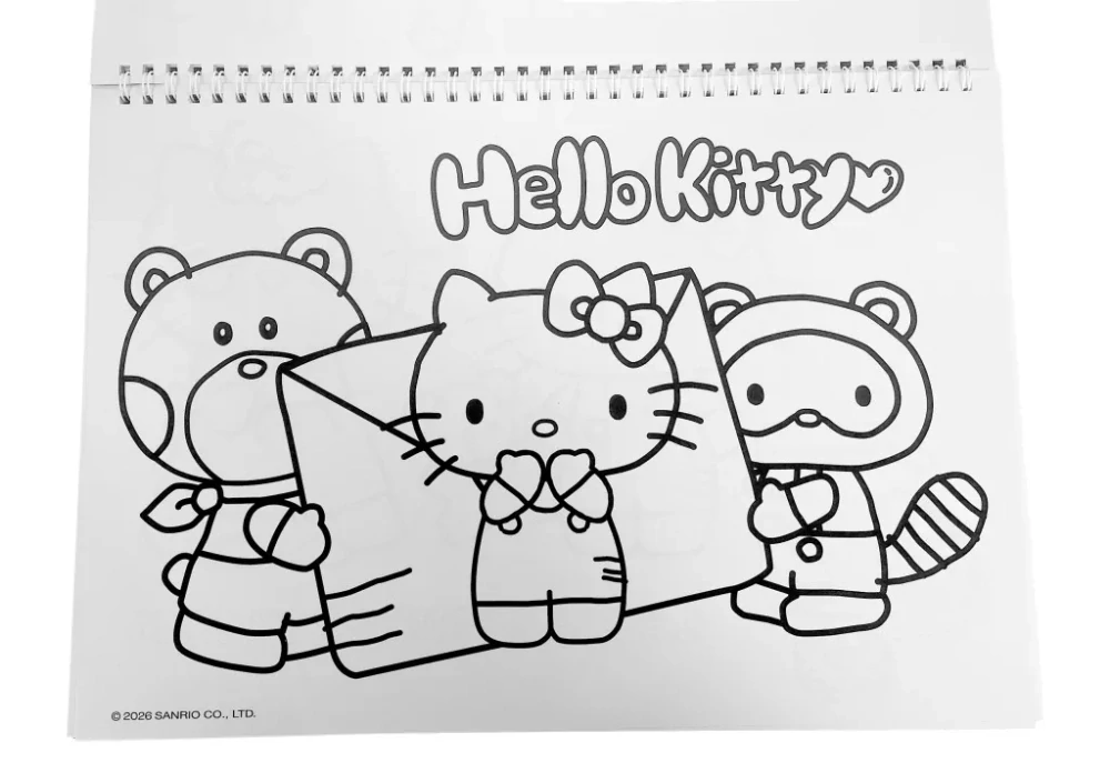 Špirálový skicár + nálepky HELLO KITTY torta