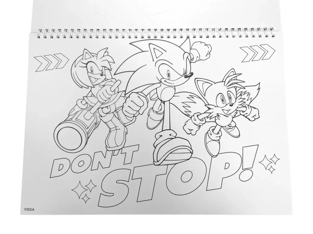 Špirálový skicár + nálepky SONIC speedy