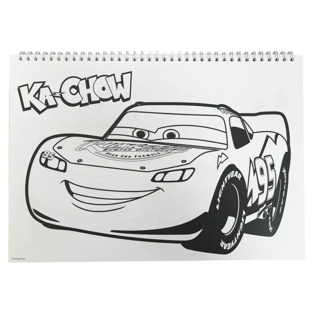 Špirálový skicár + nálepky CARS besties