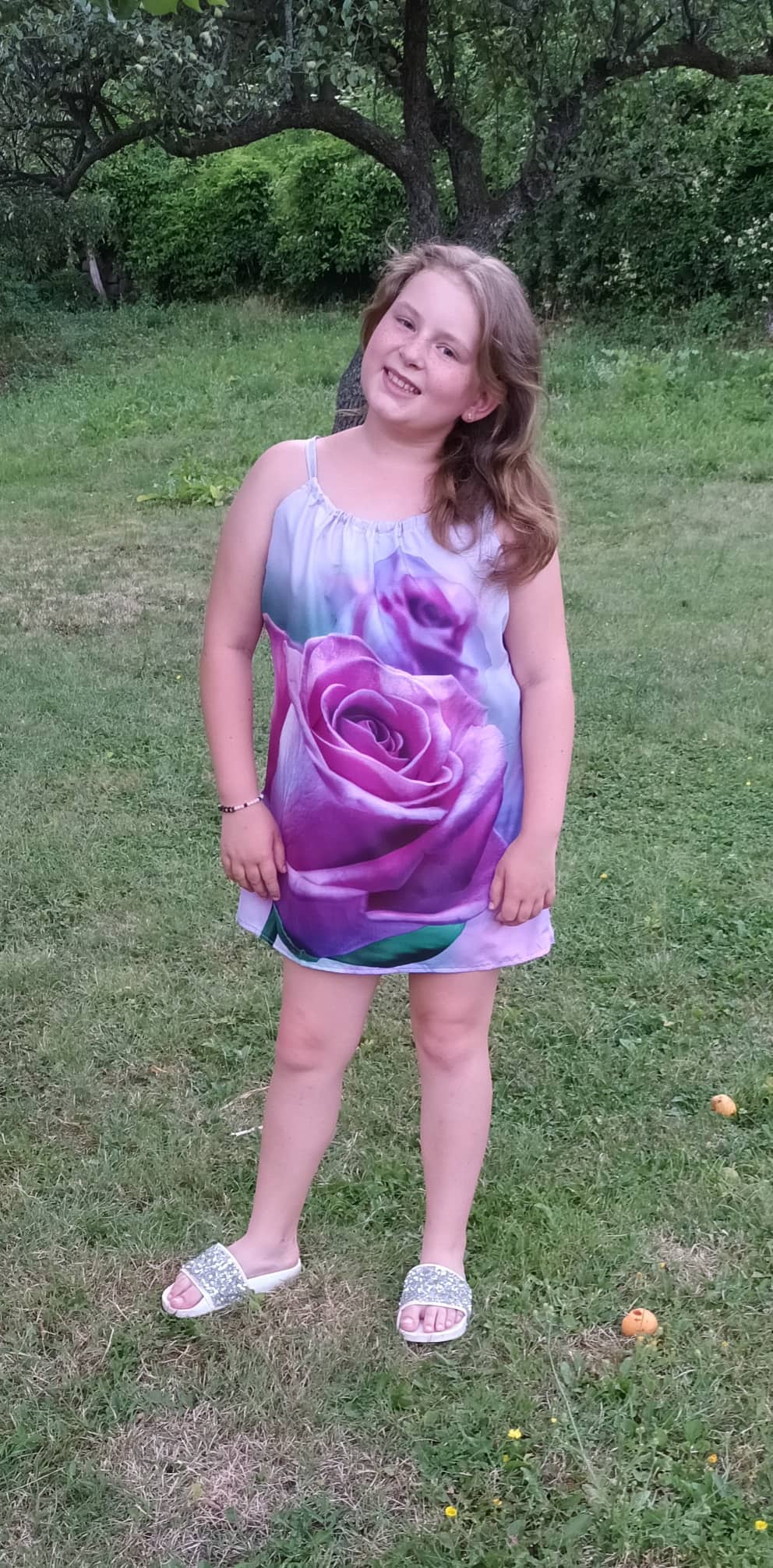 Dievčenská tunika / šaty RUŽA fialová - 7-13r.