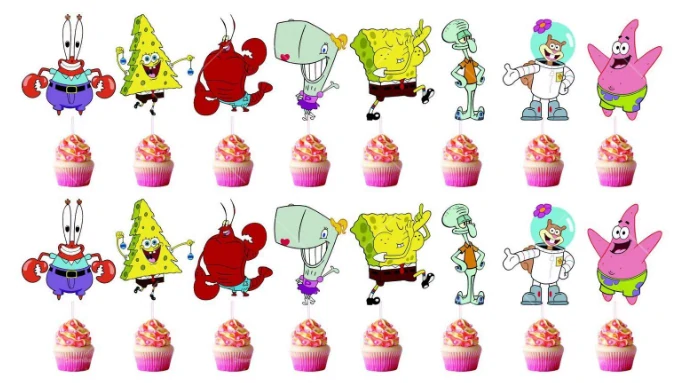 Tortový zápich SPONGEBOB (17ks)