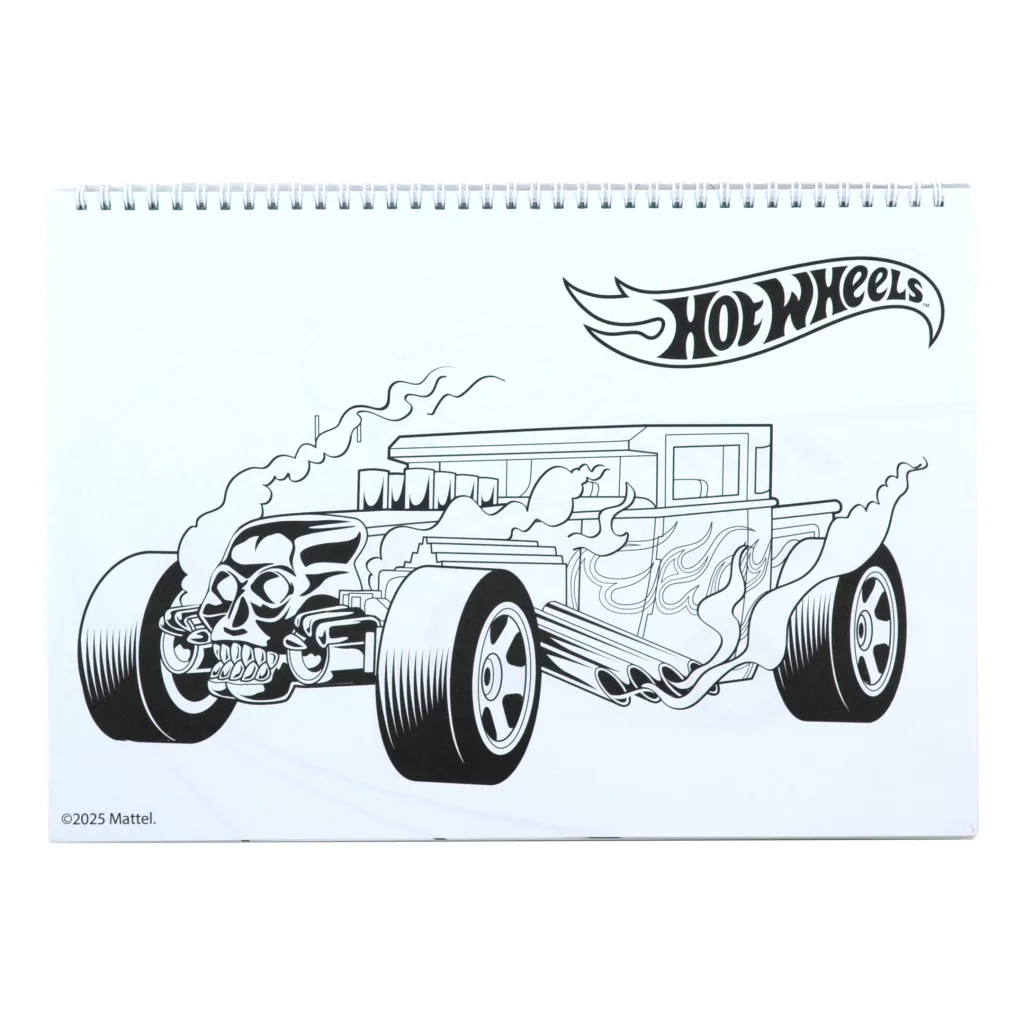 Špirálový skicár + nálepky HOT WHEELS