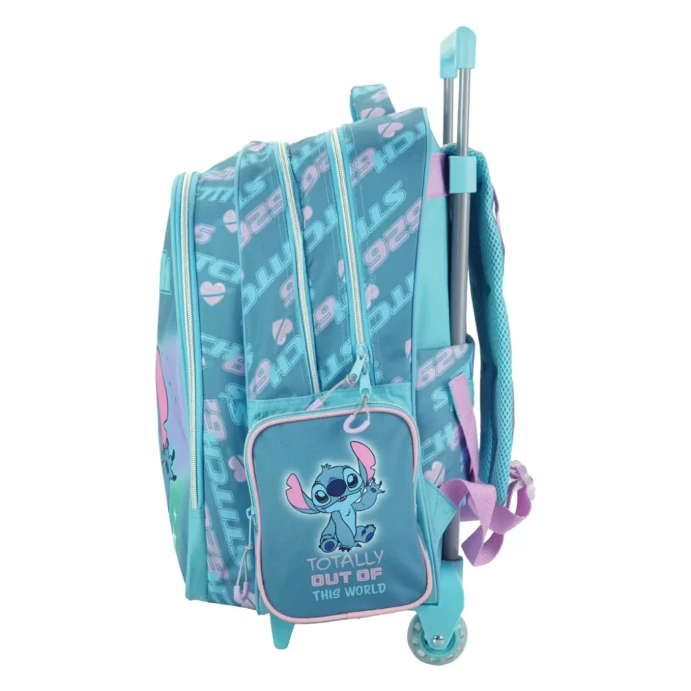 Školská taška na ťahanie LILO A STITCH modrá 46cm