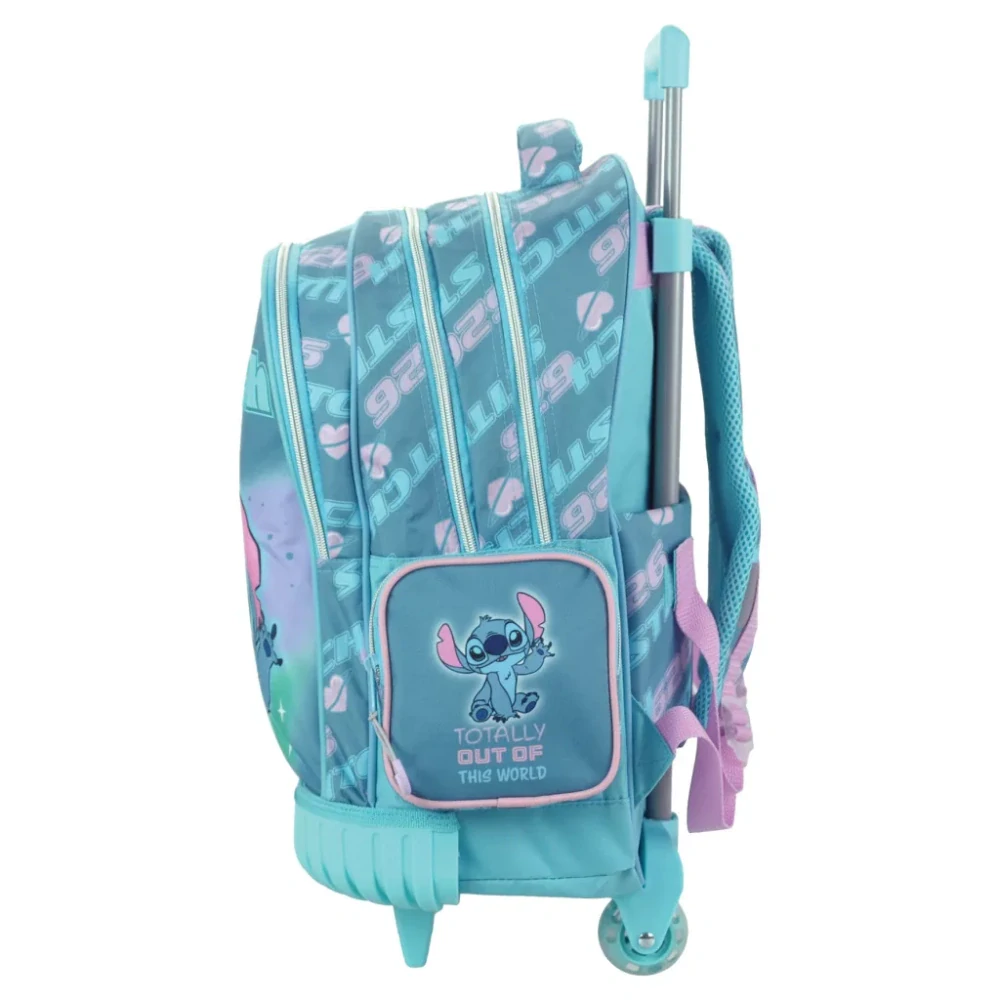 Školská taška na ťahanie LILO A STITCH modrá 01 46cm