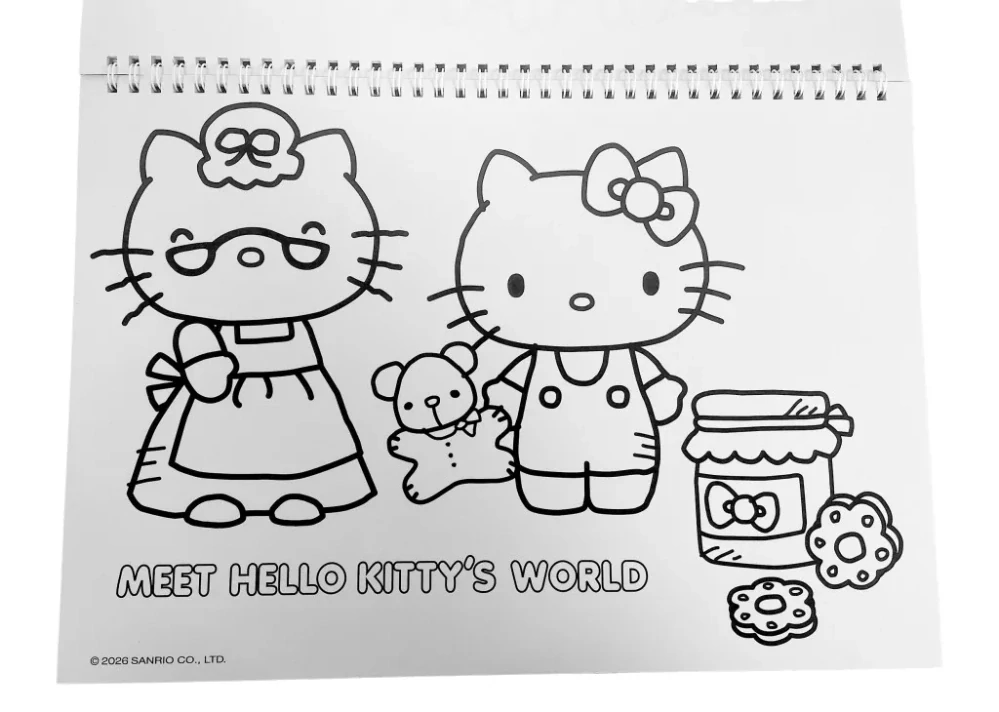 Špirálový skicár + nálepky HELLO KITTY torta