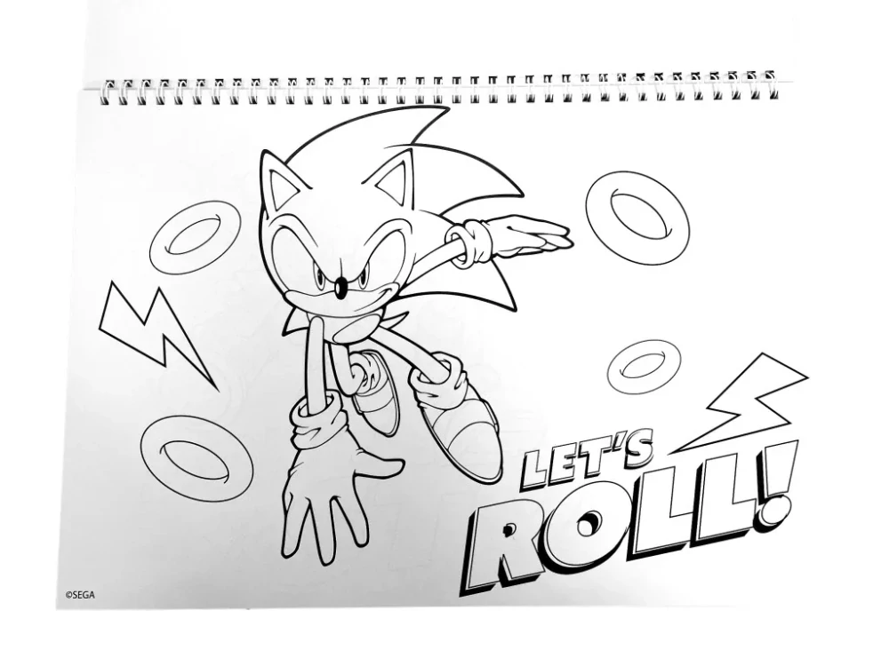 Špirálový skicár + nálepky SONIC speedy