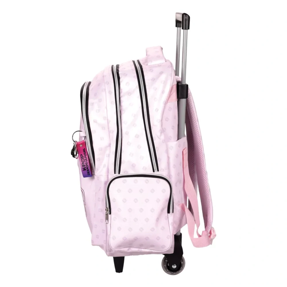 Školská taška na ťahanie LOVCI DÉMONOV pink 46cm