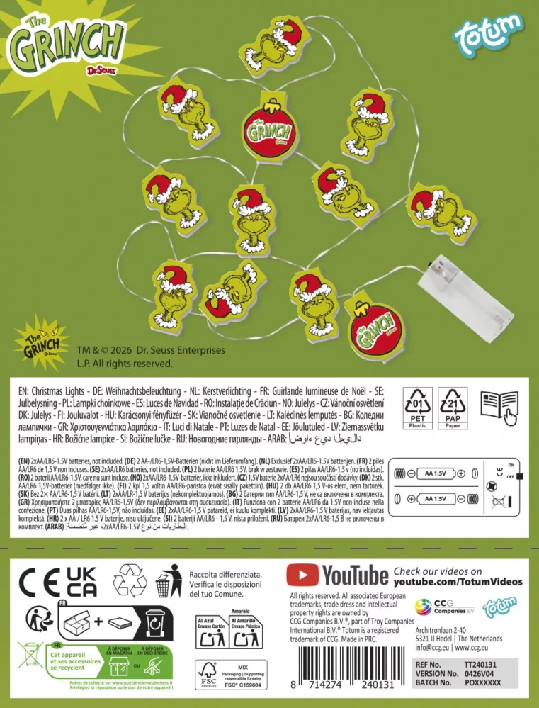 Vianočná svetelná reťaz GRINCH