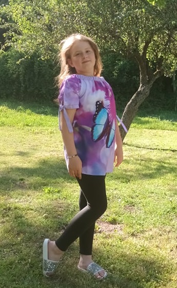 Dievčenská tunika / šaty MOTÝĽ - 7-13r.