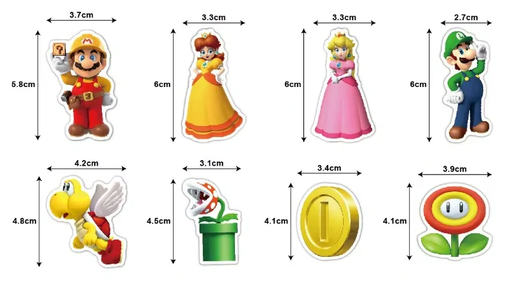 Tortový zápich SUPER MARIO (24ks)