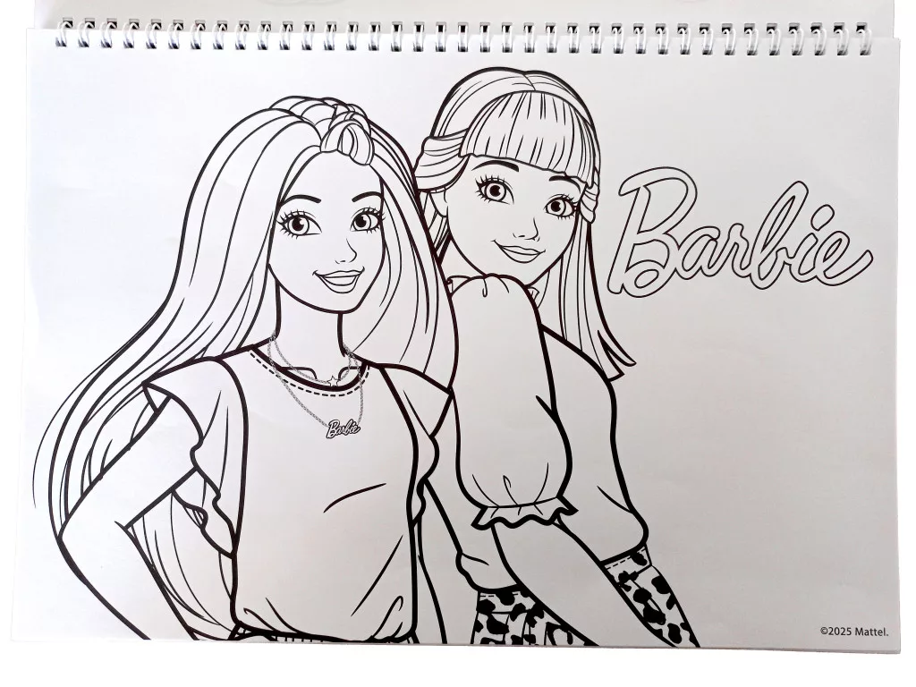 Špirálový skicár + nálepky BARBIE