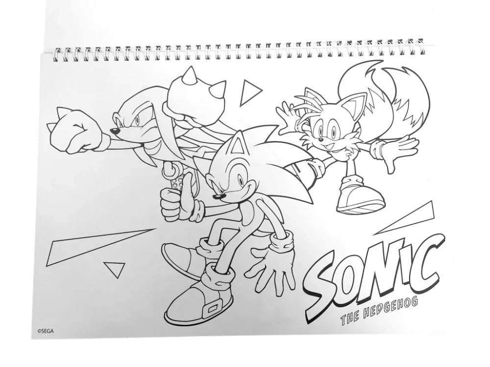 Špirálový skicár + nálepky SONIC speedy